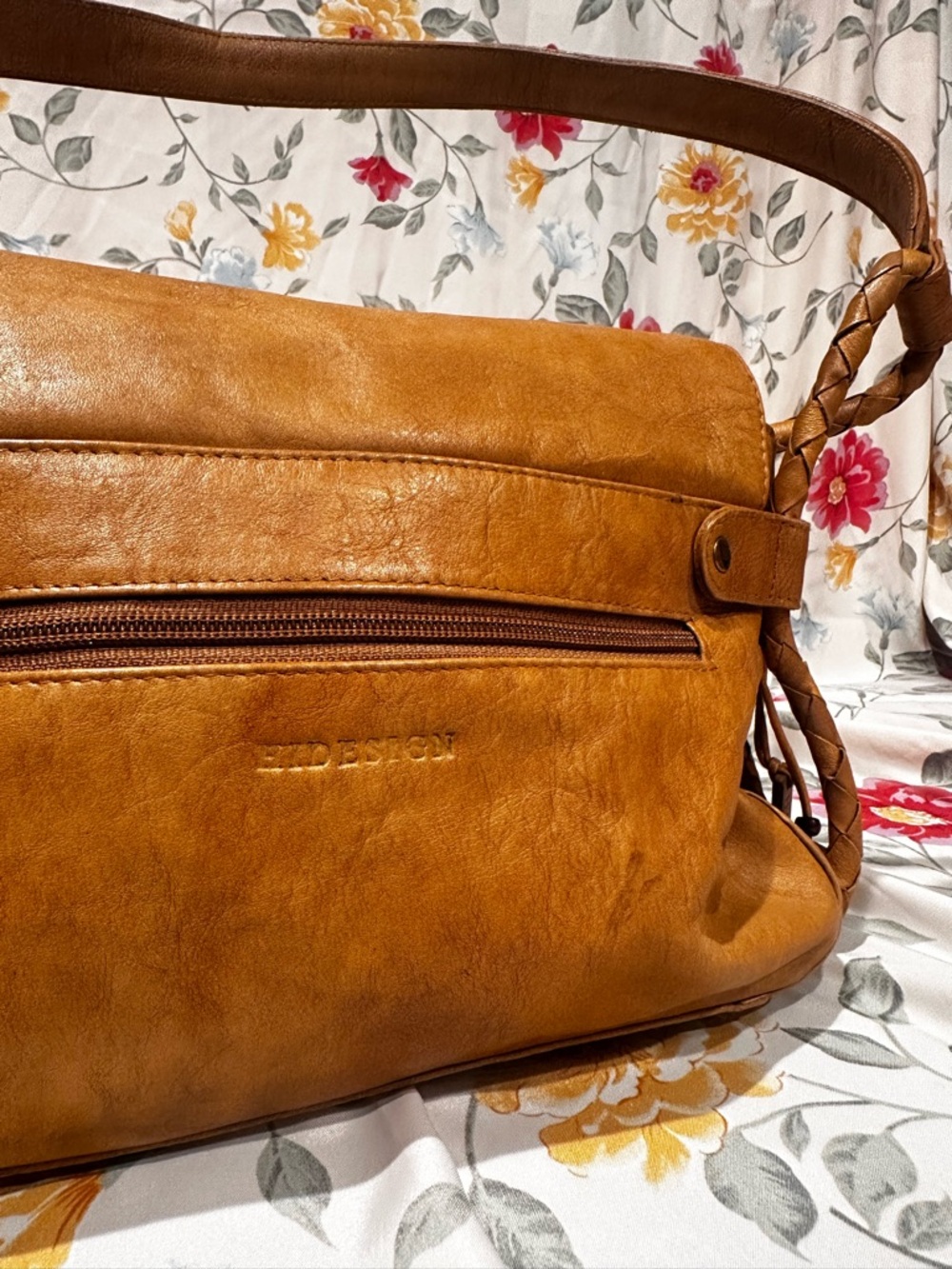 VINTAGE HIGH DESIGN LEATHER SHOULDER BAG WITH BRAIDED DETAIL GOOD CONDITION - Picture 5 of 8